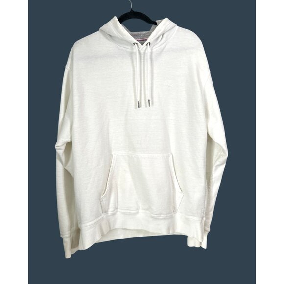 Champion White Hoodie Sweatshirt With Drawstring & Kangaroo Pocket Size Large - Picture 1 of 7